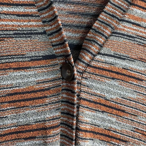 🌺JONES NEW YORK Brown Striped Long Cardigan Size PETITE LARGE -- Lightweight🌺 - Picture 3 of 6
